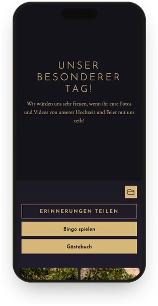 Gästegalerie im Design „Schwarz & Champagner“