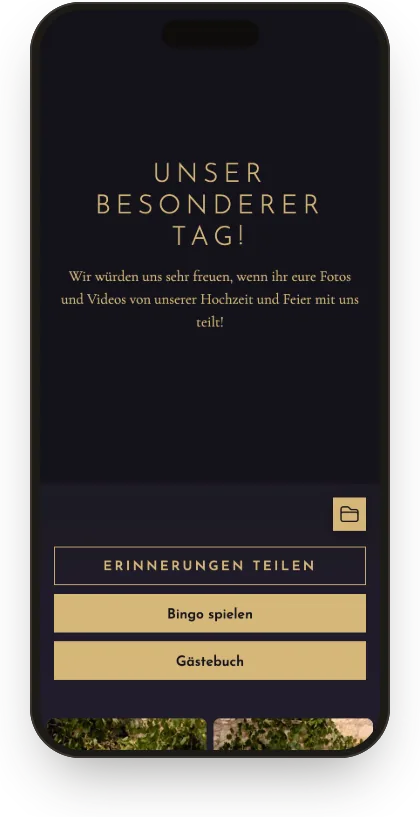 Gästegalerie im Design „Schwarz & Champagner“
