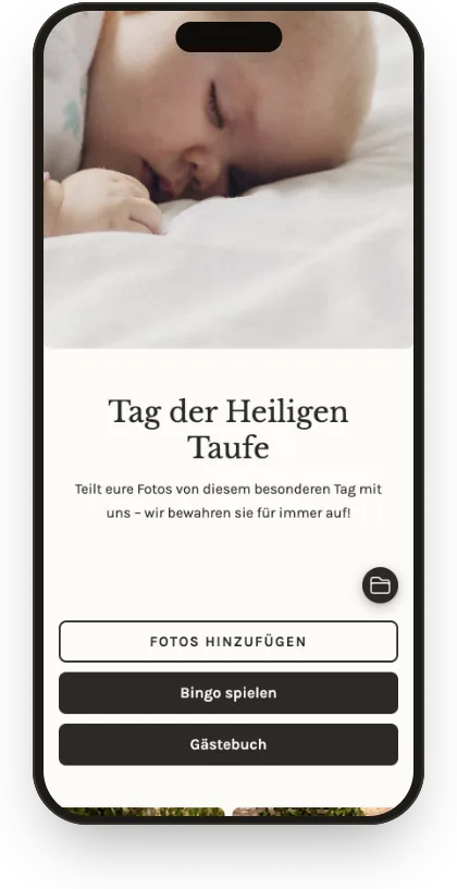 Gästegalerie im Design „Leinen-Taufe“