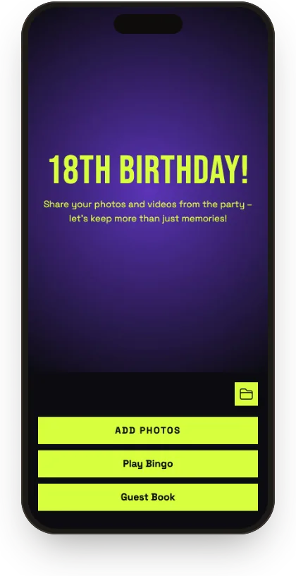 Guest gallery in the Night Neon template