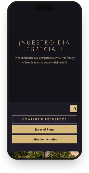 Galería de invitados con la plantilla Negro y champán