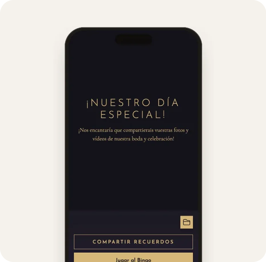 Galería de invitados con la plantilla Negro y champán