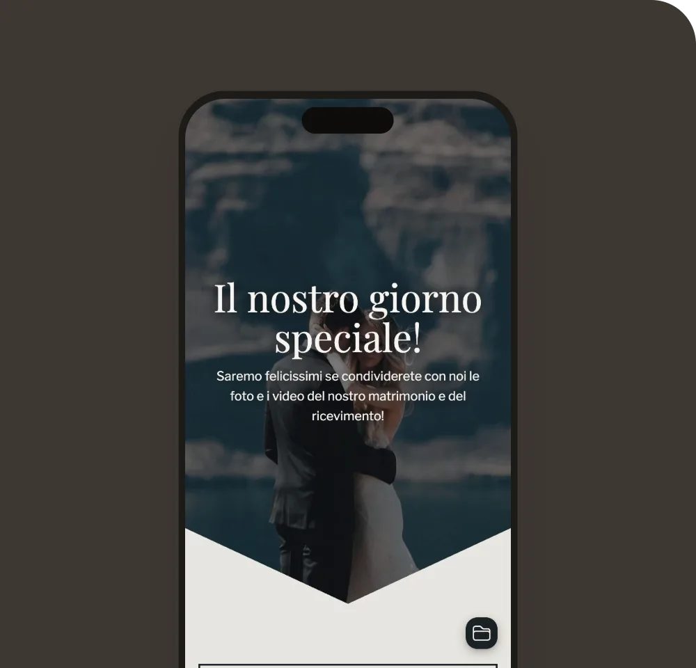 Galleria degli invitati nel modello Matrimonio color inchiostro sul telefono