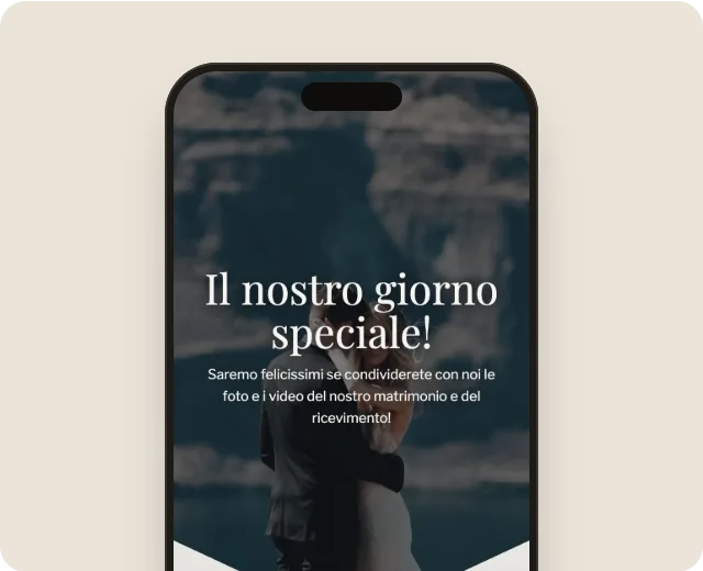 Scelta del modello di galleria «Matrimonio color inchiostro» sul telefono.
