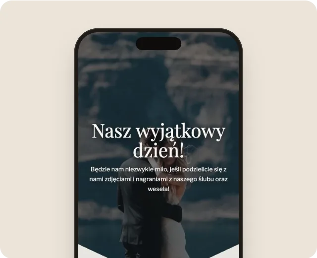 Galeria ze zdjęciami od gości na telefonie.