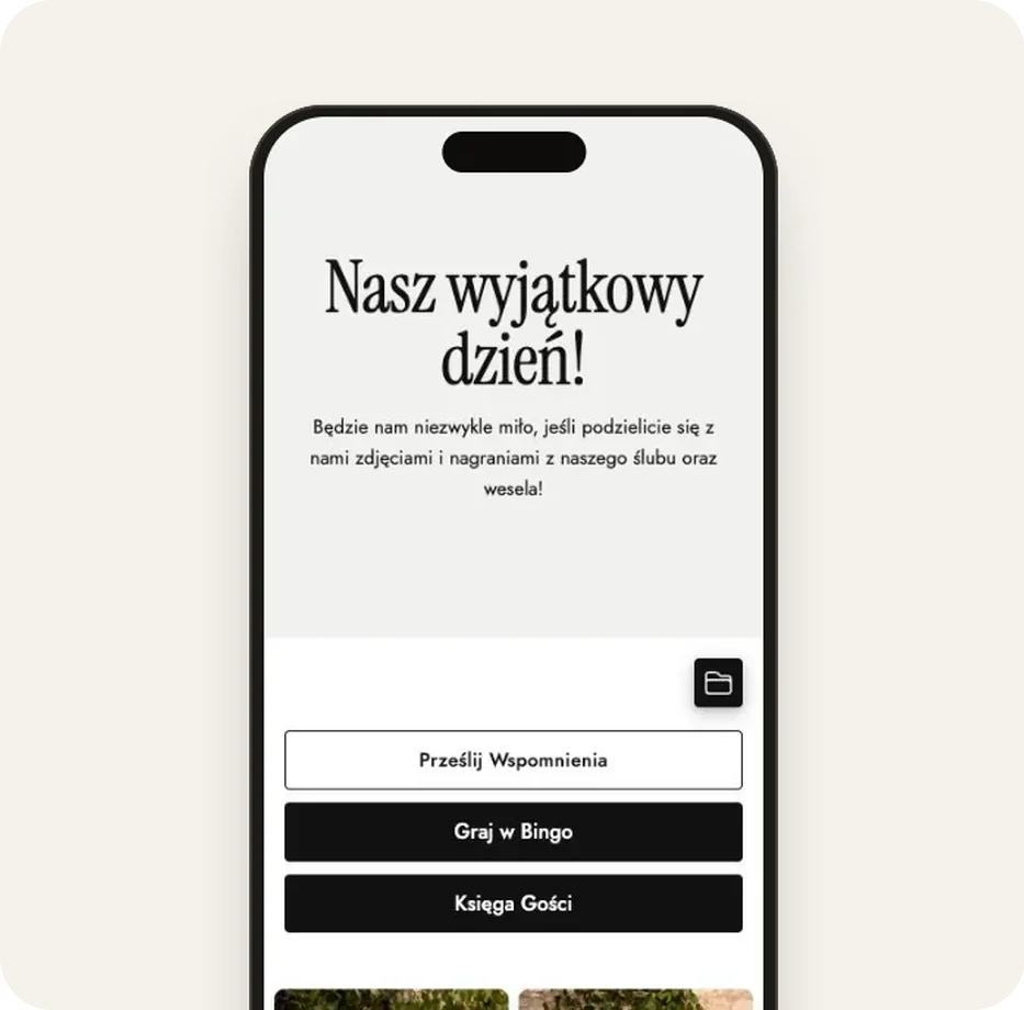 Galeria gości w szablonie Biel i grafit