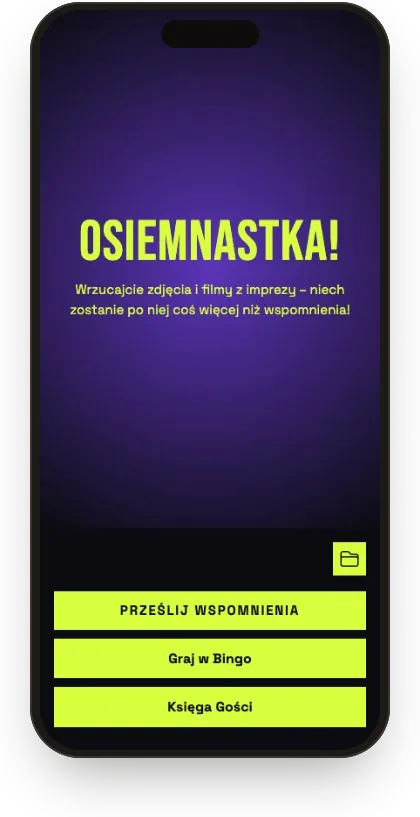 Galeria gości w szablonie Neon nocny